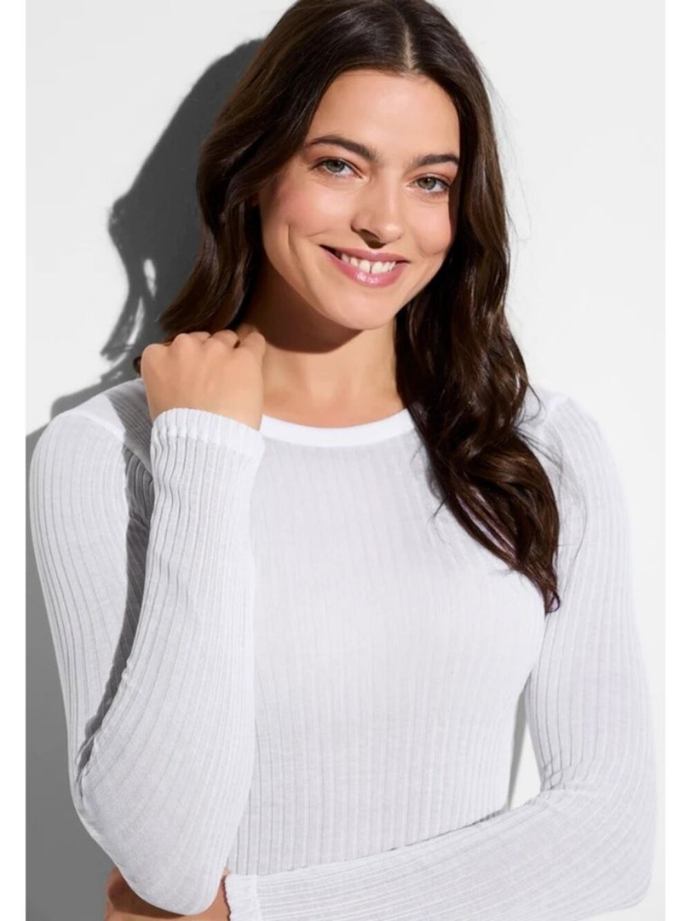 Zimmerli Richelieu- Sheer T-Shirt Long Sleeve - White- Size Medium -NWT